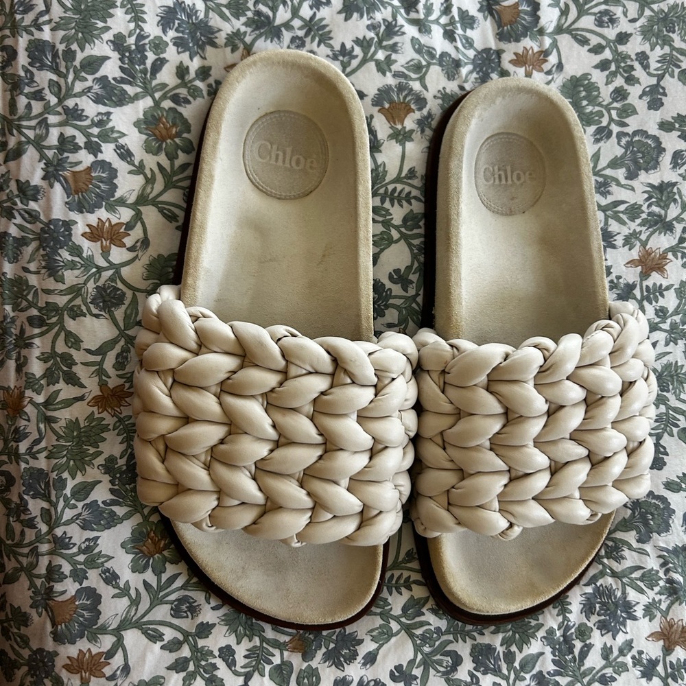 Chloe Kacey Women's off white Leather Sandals - Picture 2 of 4